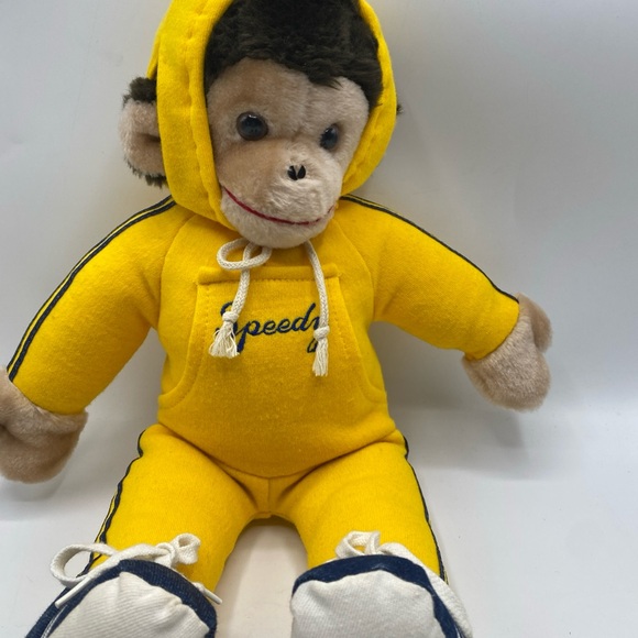 Speedy Monkey In Yellow Suit RARE Vintage Toy Push 17” California Stuffed Toys - Picture 2 of 6